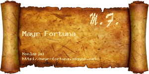 Mayr Fortuna névjegykártya